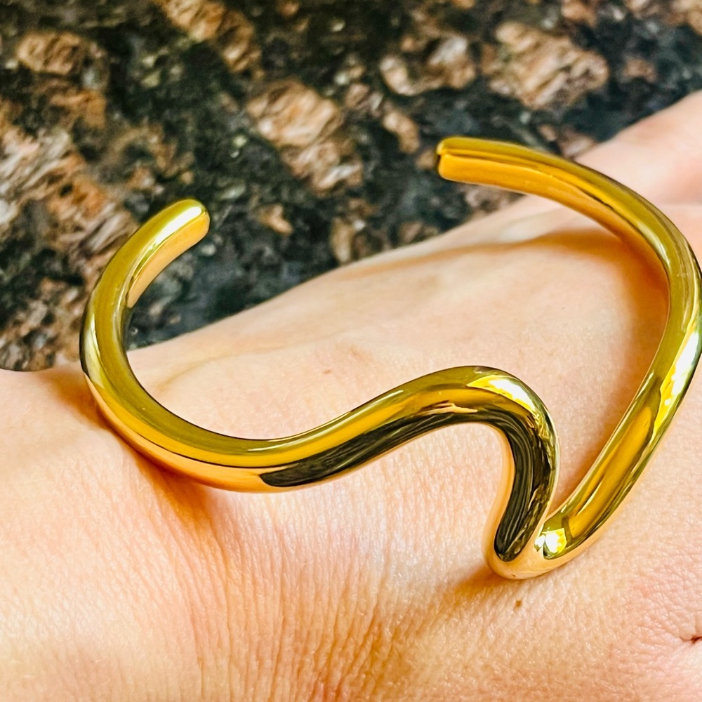 Hey Harper Wave Gold Cuff Bracelet